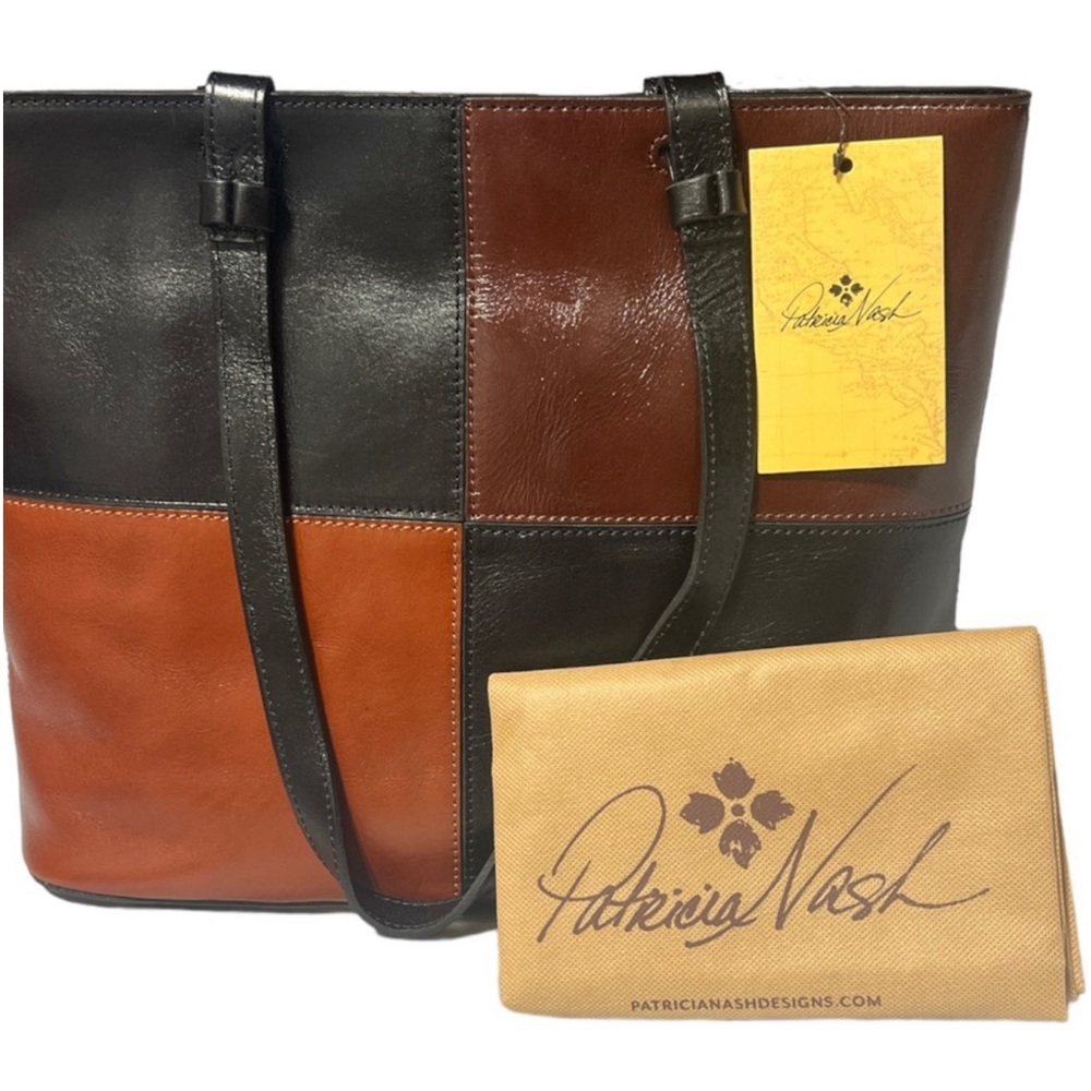 Patricia Nash Genuine Leather Color Block Tote NWT